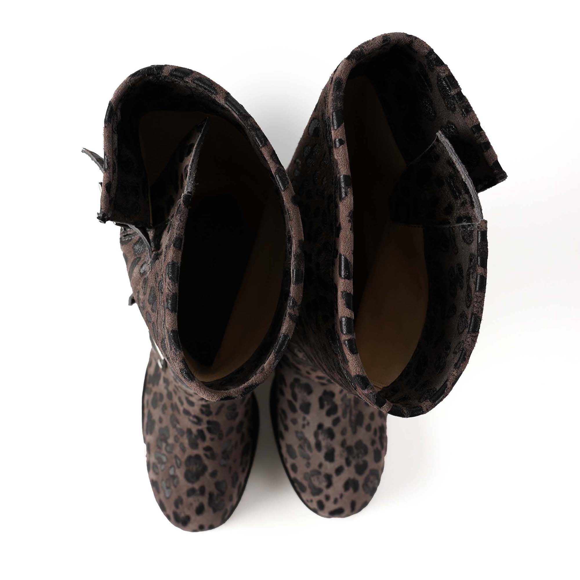 Jimmy Choo - Brown Nubuck Leopard Print Boots